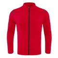Rode sportjas voor heren met opstaande kraag en grijze reflecterende strepen op de schouder - S / Rood