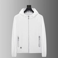 White UPF 50+ lightweight sun protection jacket with hood and breathable tech fabric - M / Women's White