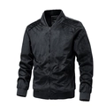 Schmal geschnittene schwarze Bomberjacke aus Wildlederimitat mit Metallreißverschluss - M / Schwarz