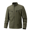 Men's olive green stand collar casual jacket with zip pockets and windproof fabric - M / Army Green