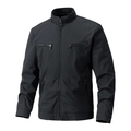 Men's premium black stand collar casual jacket with front zipper and 3D ghost mannequin effect - M / Black
