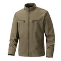 Men's outdoor windproof khaki jacket with stand collar and zipper pockets for fall - M / Khaki