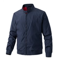 Klassische dunkelblaue Bomberjacke für Herren mit Stehkragen und Rippbündchen - 5XL / Dunkelblau