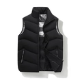 Chaleco acolchado para hombre con cuello alto, forro termorreflectante y tejido impermeable negro - L / Negro
