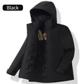 Giacca nera impermeabile con cappuccio da uomo e fodera termica in grafene oro - XS / Nero