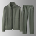 Survêtement homme vert olive avec veste à col montant zippée et pantalon de jogging - L / Veste Et Pantalon / Vert Mousse