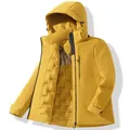 Giacca invernale impermeabile giallo pompelmo con fodera in grafene e cappuccio - XS / Giallo Agrume