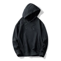 Classic black 280G cotton hoodie with kangaroo pocket and adjustable drawstring hood - M / Black