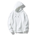 Sudadera blanca de algodón para hombre con hombros caídos y bolsillo de canguro - M / Blanco