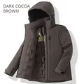 Waterproof thermal hooded jacket for men and women in ebony brown with graphene lining - XS / Ebony Brown
