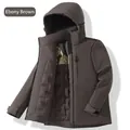 Giacca termica impermeabile con cappuccio uomo e donna marrone ebano con fodera grafene - XS / Marrone Ebano