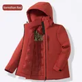 Parka invernale con cappuccio impermeabile in rosso vermiglio per uomo e donna - XS / Rosso Vermiglione