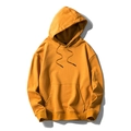 Sudadera con capucha de algodón para hombre amarillo mostaza con bolsillo de canguro - M / Amarillo