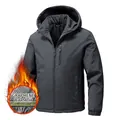 Chaqueta de hombre gris oscuro con capucha y aislamiento de grafeno para deportes al aire libre - L / Gris oscuro
