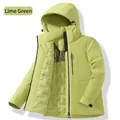 Giacca impermeabile verde lime con fodera termica in grafene per attività all'aperto - XS / Verde Frutta