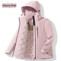 Giacca termica impermeabile con cappuccio per esterno in rosa fiore di ciliegio - XS / Rosa Sakura