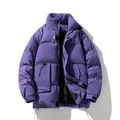 Giacca imbottita termica invernale con collo alto e tessuto antivento in viola acceso - M / Viola