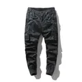 Herren Baumwolle Camouflage Cargo Hose mit Kordelzug und elastischen Bündchen in Grün - EU 28 / Grau