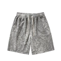 Short décontracté en maille gaufrée pour hommes avec effet tie-dye gris et cordon de serrage - M / Gris