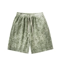 Short de sport homme vert sauge en maille gaufrée avec taille élastique et poches - M / Vert