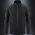 Herren-Windjacke mit Stehkragen in Schwarz, Freizeit-Sportjacke mit Reißverschluss - M / Schwarz