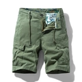 Pantaloncini cargo da uomo verde oliva con tasche tattiche e resistente tessuto in cotone - EU 28 / Verde Militare