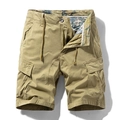 Pantaloncini cargo kaki da uomo con tasche laterali e interno vita stampato - EU 28 / Cachi