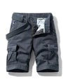 Pantaloncini cargo uomo grigio scuro con multitasche, cintura in tessuto e ricamo RELAX - EU 28 / grigio scuro