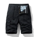 Pantaloncini cargo neri da uomo con multi-tasche, coulisse in vita e fodera floreale - EU 28 / Nero