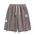 Men's casual loose waffle knit athletic shorts in dark khaki with elastic drawstring waist - M / Coffee
