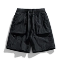 Men's black quick-dry utility shorts with drawstring waist and functional cargo pockets - S / Black