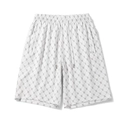 Short de sport homme en soie glacée blanc avec motif monogramme lettre B gris - M / Blanc