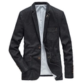 Herren Denim Blazer in Dunkelblau mit Revers, drei aufgesetzten Taschen und Metallknöpfen - M / Schwarz
