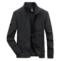 Schwarze Herren-Windjacke mit Stehkragen, Reißverschluss und atmungsaktivem Netzfutter - M / Verdicktes Schwarz