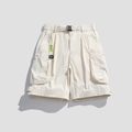 Pantalones cortos tipo cargo para hombre en blanco crema con cintura elástica y cinturón - EU 28 / Beige