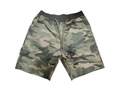 Men's camouflage cotton shorts with elastic drawstring waist and relaxed fit - S / Green Camouflage