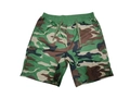 Men's camouflage cotton casual shorts with elastic drawstring waist in jungle pattern - S / Classic Camouflage