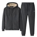 Survêtement gris foncé doublé polaire avec sweat à capuche et pantalon de jogging - L / Style Jogging Gris Foncé (HSR699+799)