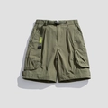 Pantalones cortos cargo verde oliva para hombre con cinturón táctico - EU 28 / Verde Militar