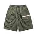 Pantaloncini cargo da uomo verde oliva con coulisse elastica e tasche laterali capienti - M / Verde Militare