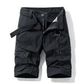 Pantaloncini cargo neri da uomo con tasche multiple e cintura in tessuto per l'estate - EU 30 / Nero