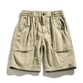 Herren Cargo-Shorts in Khaki mit großen aufgesetzten Taschen und Tunnelzugbund - EU 29 / Khaki