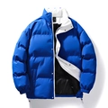 Winter-Stehkragen-Pufferjacke für Herren in hellem Blau mit winddichtem Gewebe - S / Blau