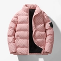 Piumino rosa con cappuccio con motivo monogramma B e imbottitura antivento calda - M / Rosa