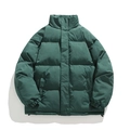 Veste matelassée vert foncé minimaliste avec col montant et rembourrage chaud pour homme - M / Vert