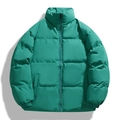 Men's bright green padded jacket with stand collar and quilted design for winter - M / Grass Green