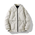 Chaqueta bomber acolchada para hombre color blanco roto con puños a rayas azules - M / Blanco