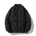 Chaqueta acolchada negra para hombre en algodón con puños acanalados y cuello tipo béisbol - M / Negro