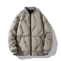 Chaqueta de invierno acolchada caqui para hombre con capucha y puños acanalados - M / Caqui