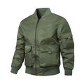 Chaqueta bomber MA-1 verde militar con cuello acanalado clásico y bolsillos tipo cargo - M / Verde Militar Oscuro